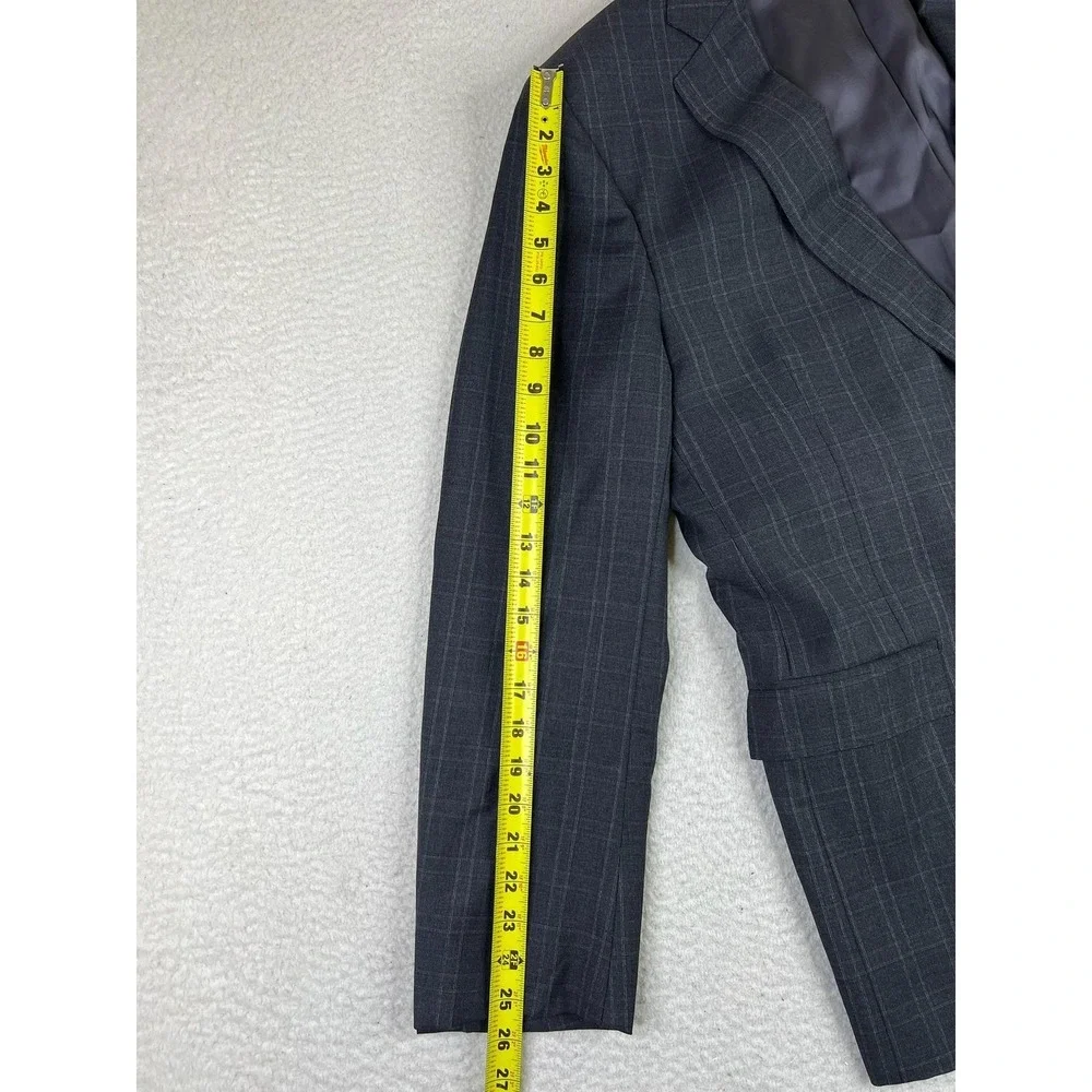 Brooks Brothers Suit Jacket Mens 44L Gray Plaid Drago Regent Wool 2 Button USA